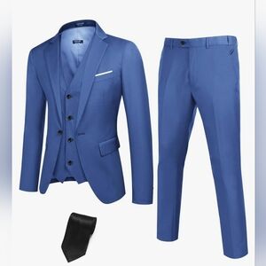 Coofandy 3 piece royal blue suit NWT ***no tie